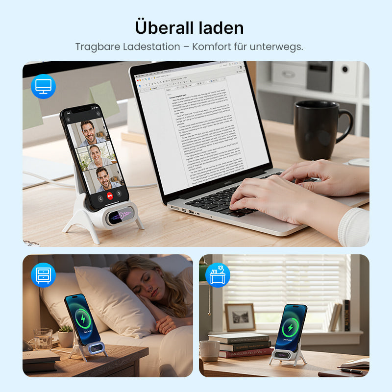 🔥 🎁 Multifunktionale kabellose Halterung mit Schnellladegerät für Smartphones