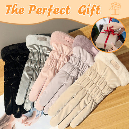 Warme Plüschhandschuhe mit Touchscreen-Fingern