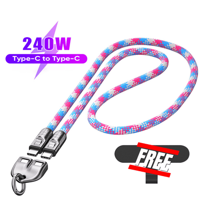 ⏰  🤳⚡C-zu-C-Ladekabel mit 240 W und tragbarem Armbanddesign