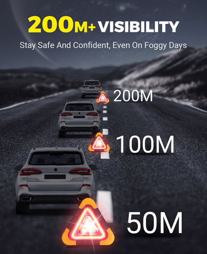 🚗🆘3-IN-1 Dreieckige Solar-Notfall-Signalleuchte für den Straßenrand✨
