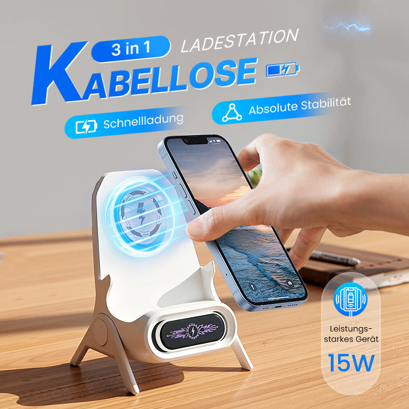 🔥 🎁 Multifunktionale kabellose Halterung mit Schnellladegerät für Smartphones