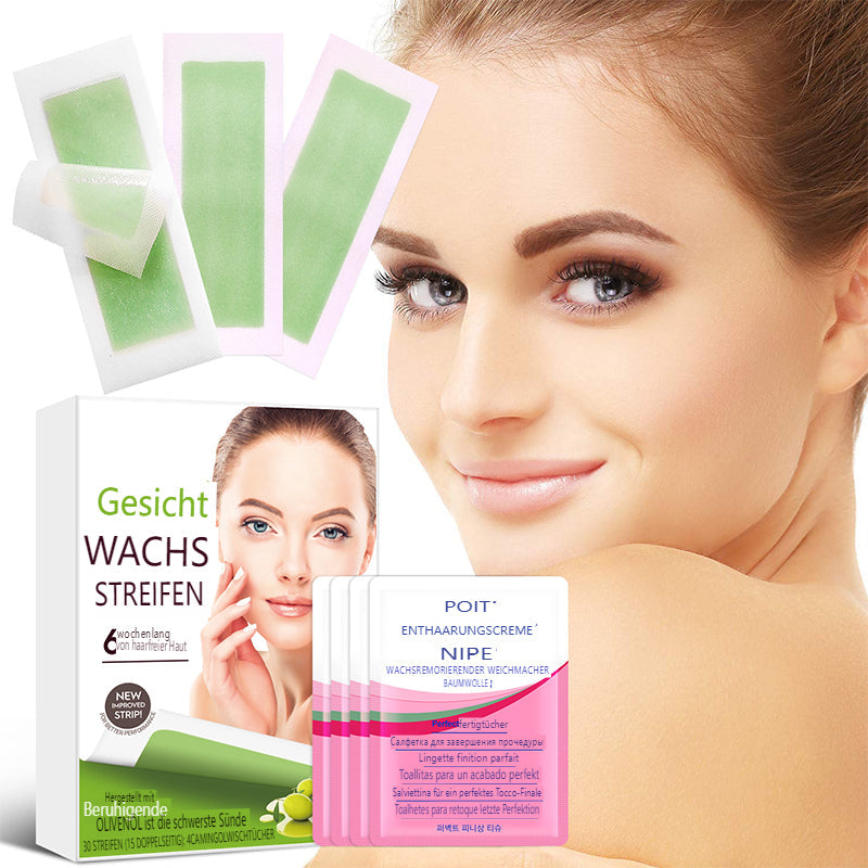👉Glatt wie Seide, stark wie Wachs – 28 Tage ohne🔥  auf 90er Pack Wachsstreifen zur Haarentfernung – Jetzt glatte Haut genießen!