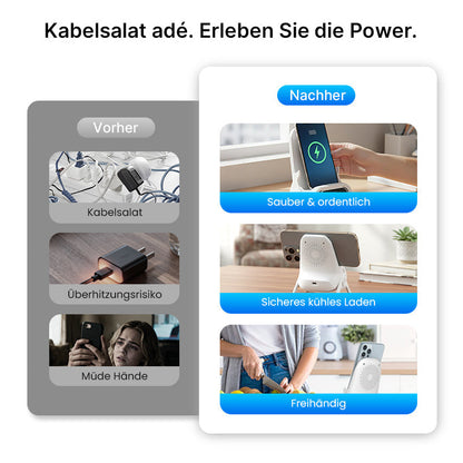 🔥 🎁 Multifunktionale kabellose Halterung mit Schnellladegerät für Smartphones