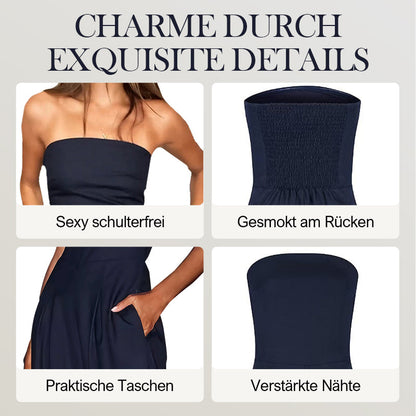 Ärmelloser Jumpsuit mit Taschen💝