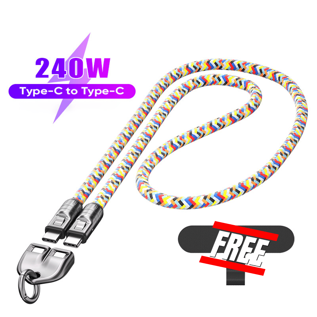 ⏰  🤳⚡C-zu-C-Ladekabel mit 240 W und tragbarem Armbanddesign