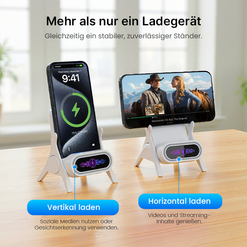 🔥 🎁 Multifunktionale kabellose Halterung mit Schnellladegerät für Smartphones