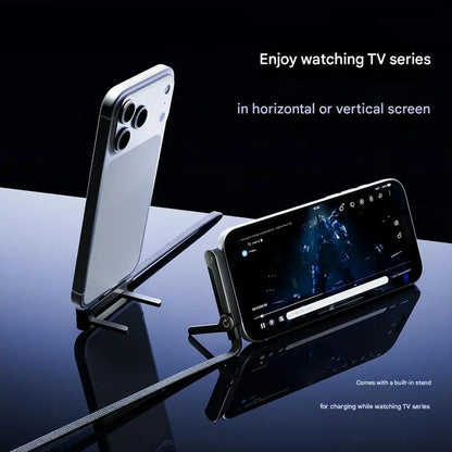 📱 60% RABATT! ⚡ 2-in-1 Geflochtenes Schnellladekabel mit Handyhalter – 240W Ultra-Fast, Stabiler Stand & Kein Kabelsalat 🔋