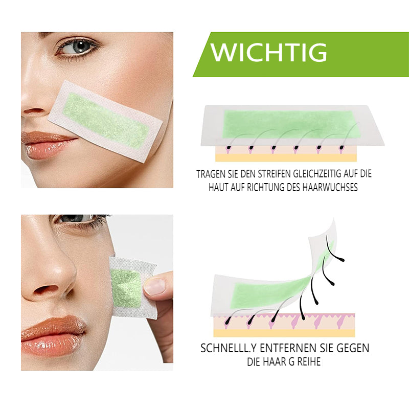 👉Glatt wie Seide, stark wie Wachs – 28 Tage ohne🔥  auf 90er Pack Wachsstreifen zur Haarentfernung – Jetzt glatte Haut genießen!