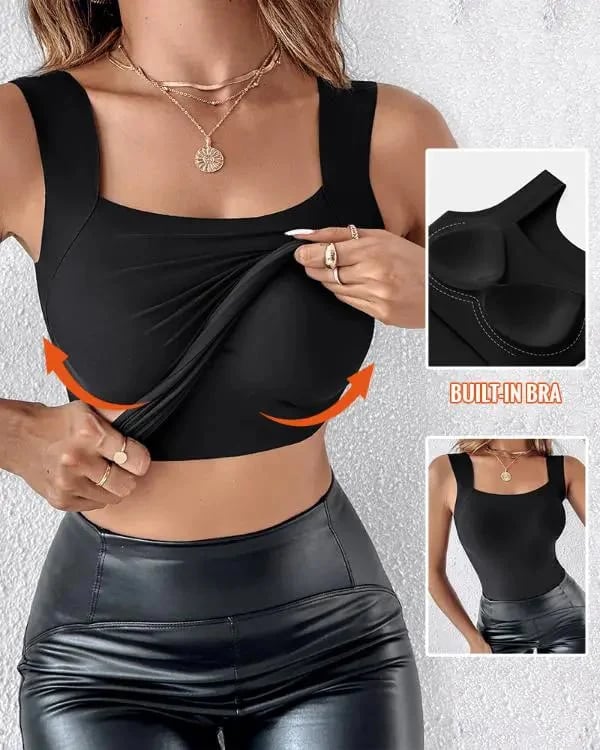 🏆Letzter Tag Sonderpreis 11,99 €!!💐Thermische Tank-Tops für Damen mit U-Ausschnitt und integriertem BH
