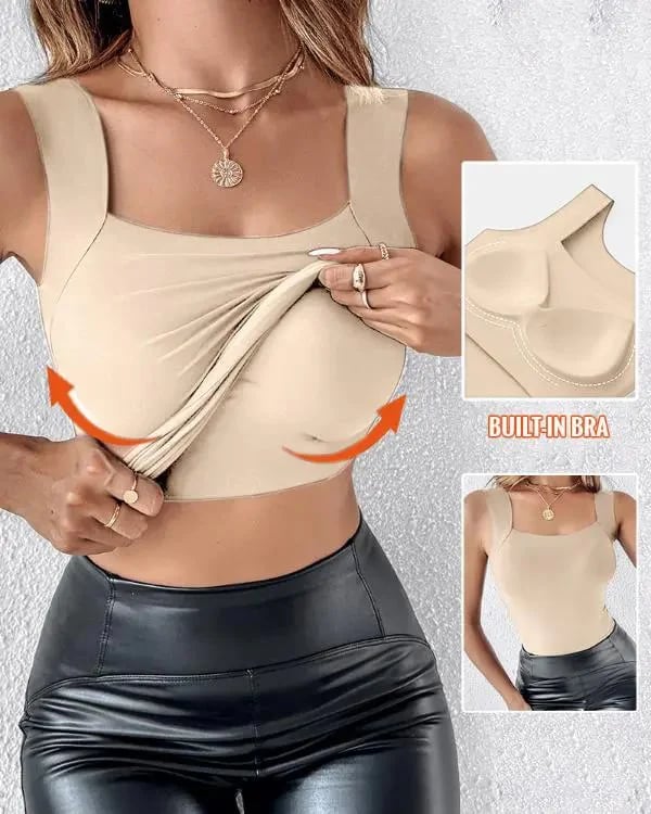 🏆Letzter Tag Sonderpreis 11,99 €!!💐Thermische Tank-Tops für Damen mit U-Ausschnitt und integriertem BH