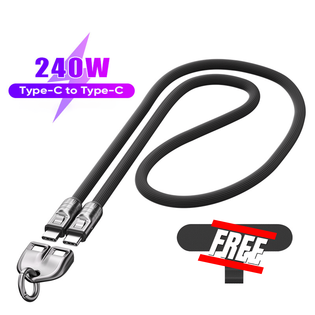 ⏰  🤳⚡C-zu-C-Ladekabel mit 240 W und tragbarem Armbanddesign