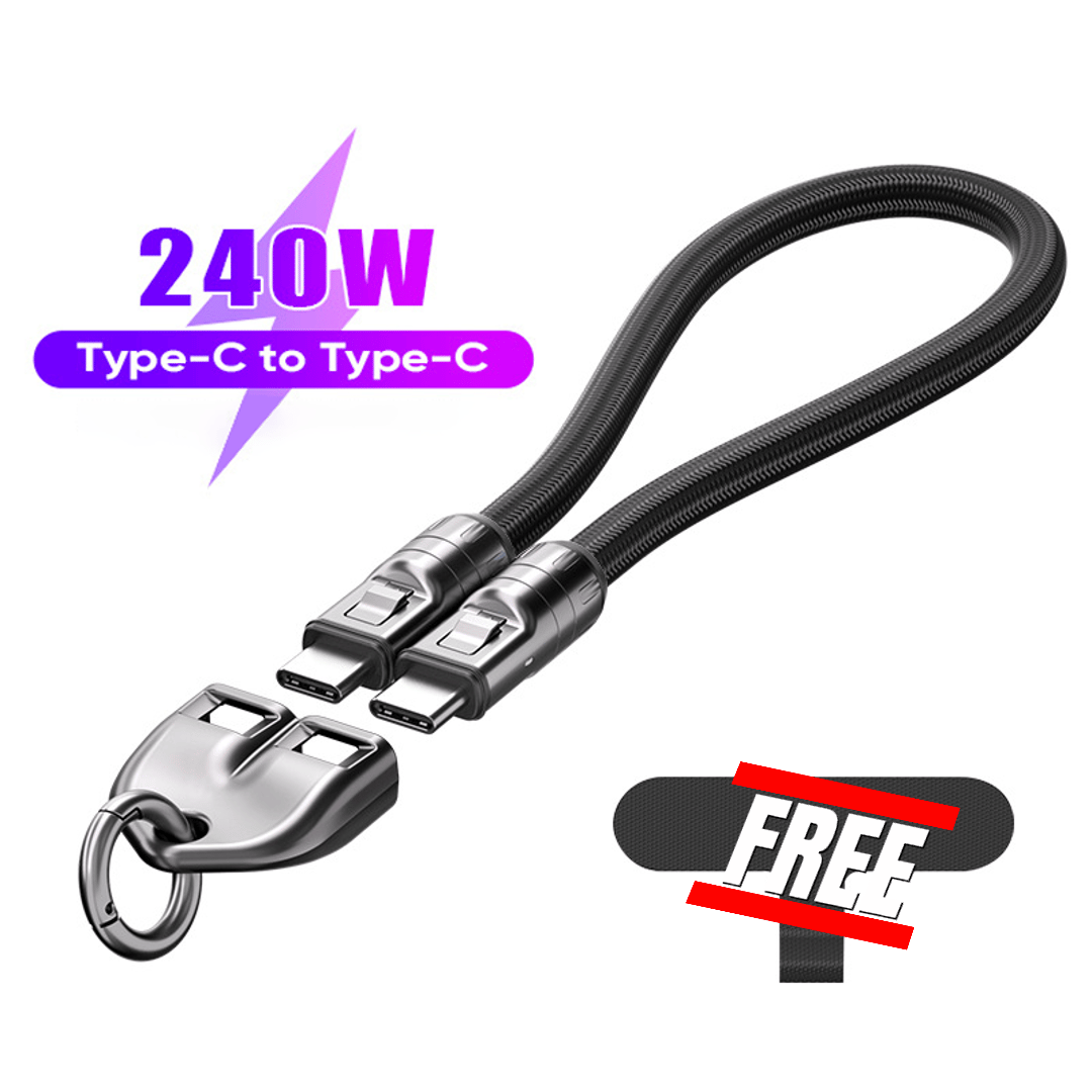⏰  🤳⚡C-zu-C-Ladekabel mit 240 W und tragbarem Armbanddesign