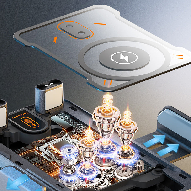 📱Intelligente 2-in-1 Auto-Drehbare Handyhalterung & Kabelloses Ladegerät⚡