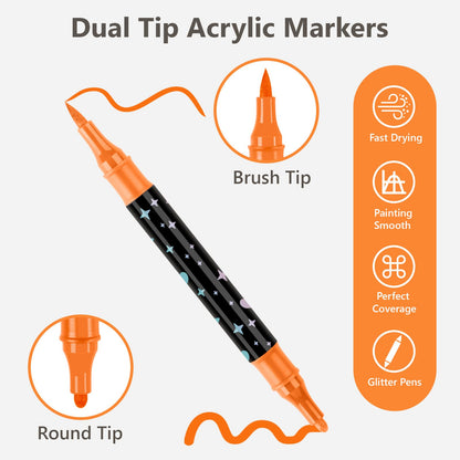 🎁Dual-Tip Glitter Marker Pen