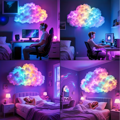 ☁️✨ DIY-Wolken-LED-Lichterkette – Mehrfarbenbeleuchtung + USB-Strom + Kreativset! ✨