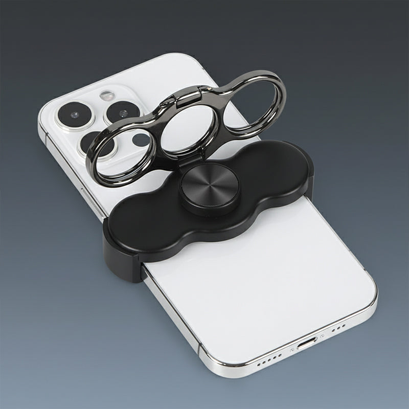 ✨ ✨ Dual-Ring Drei-Finger Handyhalter – 360° Rotation + Magnetische Halterung✨