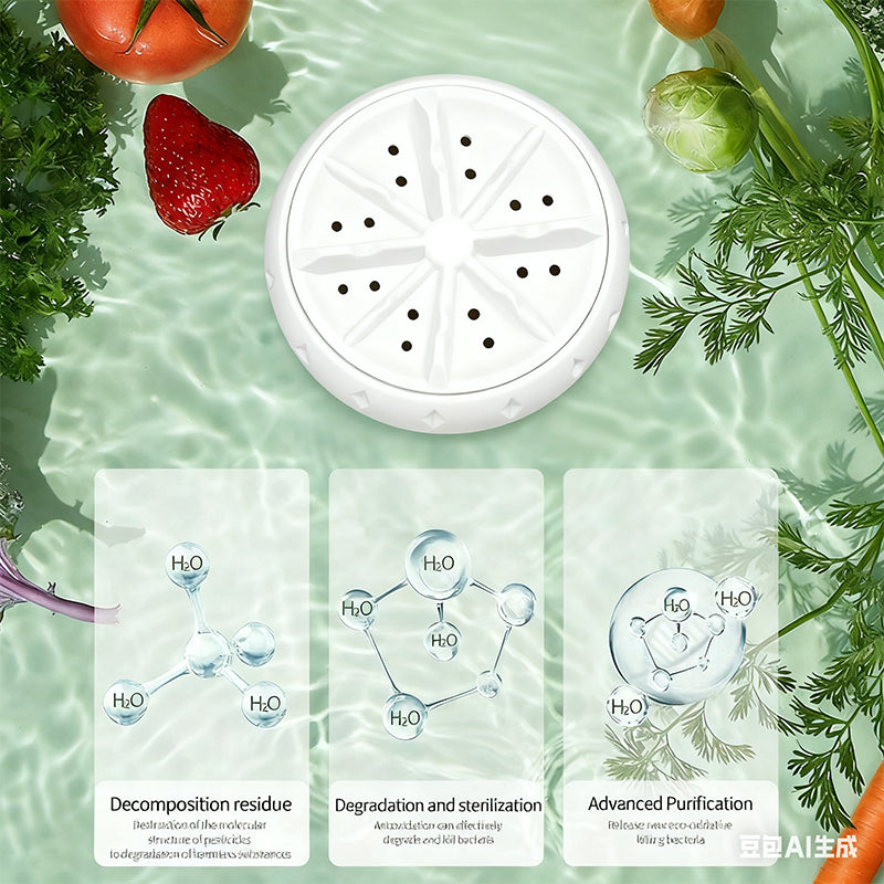 7🍎 JETZT 50 % RABATT! 🍉🥬 Effiziente tragbare Obst- und Gemüsewaschmaschinen