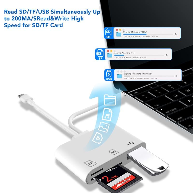 ⏳50 % OFF !!🔥SD/TF/USB Card Reader