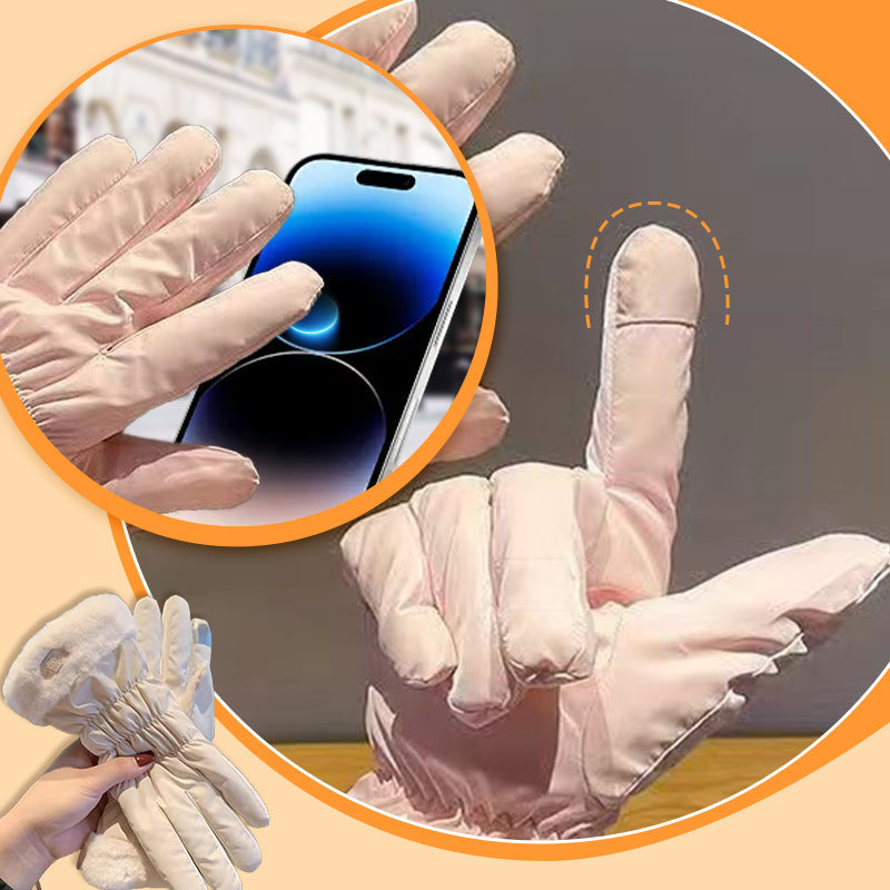 Warme Plüschhandschuhe mit Touchscreen-Fingern