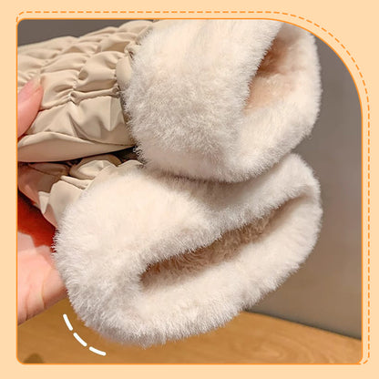 Warme Plüschhandschuhe mit Touchscreen-Fingern