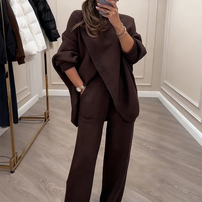 Damen Oversize-Pullover & Hose Set